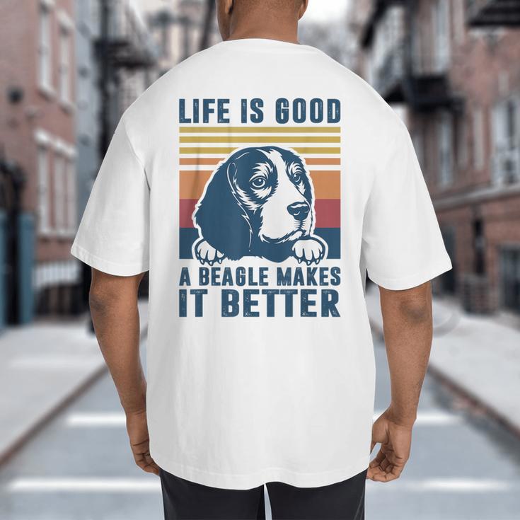 Beagle For Men Women Beagle Dog Mom Dad Beagle Big And Tall Men's T-Shirt Back Print