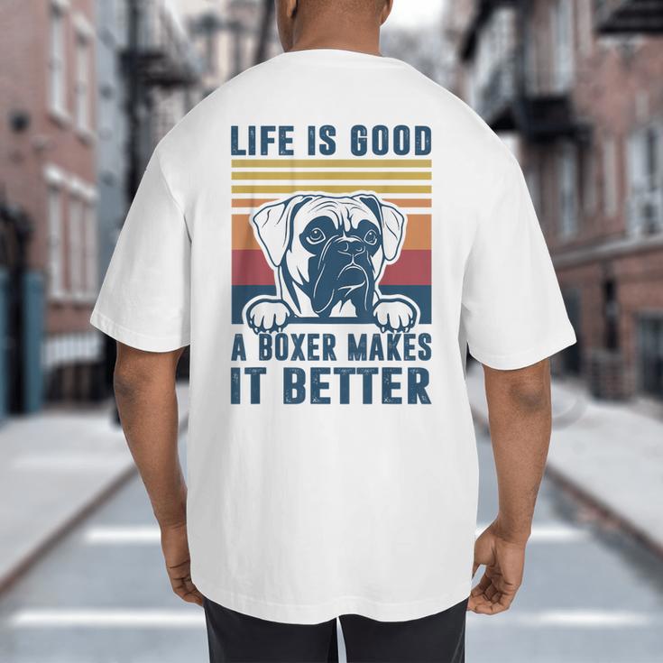 Boxer Dog For Men Women Boxer Dog Dad Mom Small Big And Tall Men's T-Shirt Back Print