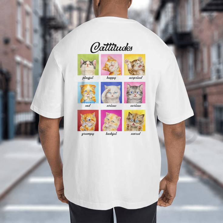 Cat Lover Cat Mom Cat Dad Crazy Cat Lady Cattitudes Big And Tall Men's T-Shirt Back Print