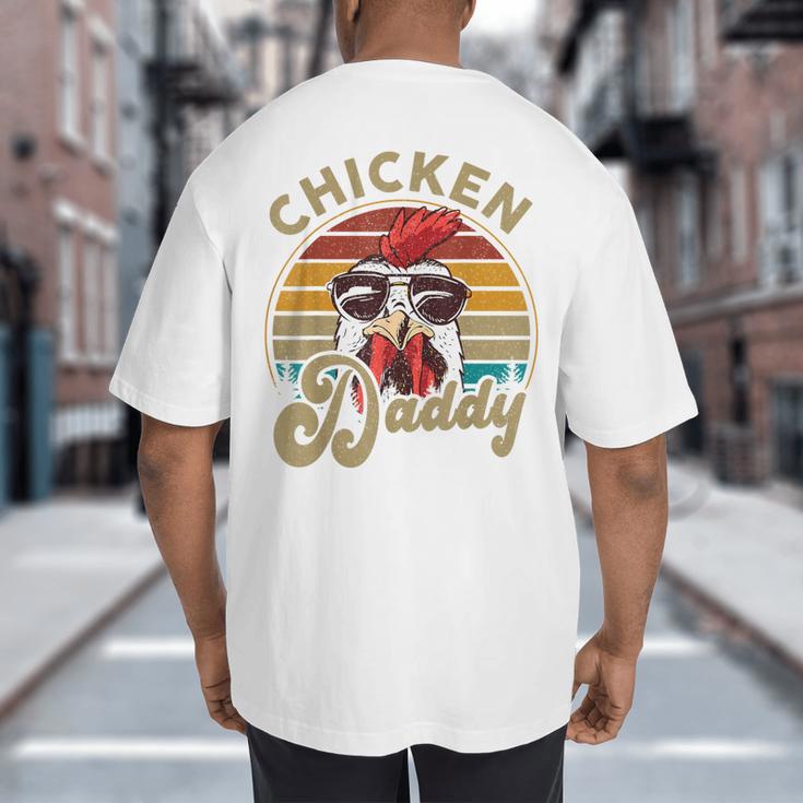 Chicken-Shirt Rooster Daddy Vintage Farmer Dad Father Big And Tall Men's T-Shirt Back Print