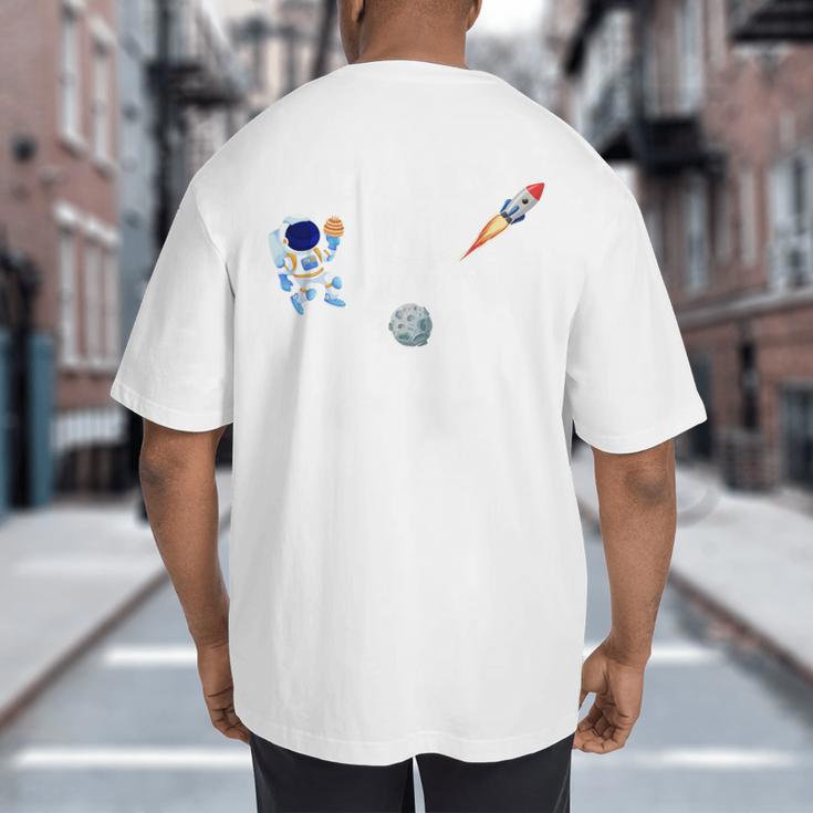 Dad Of The Birthday Boy Space Astronaut Birthday Family Big And Tall Men's T-Shirt Back Print