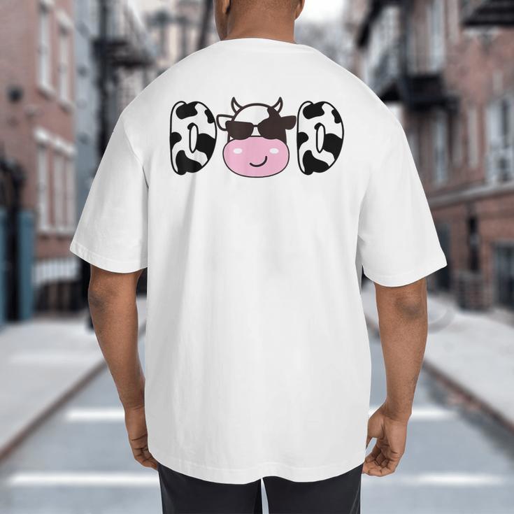 Dad Of The Birthday Girl Cow Daddy Papa Bday Matching Big And Tall Men's T-Shirt Back Print
