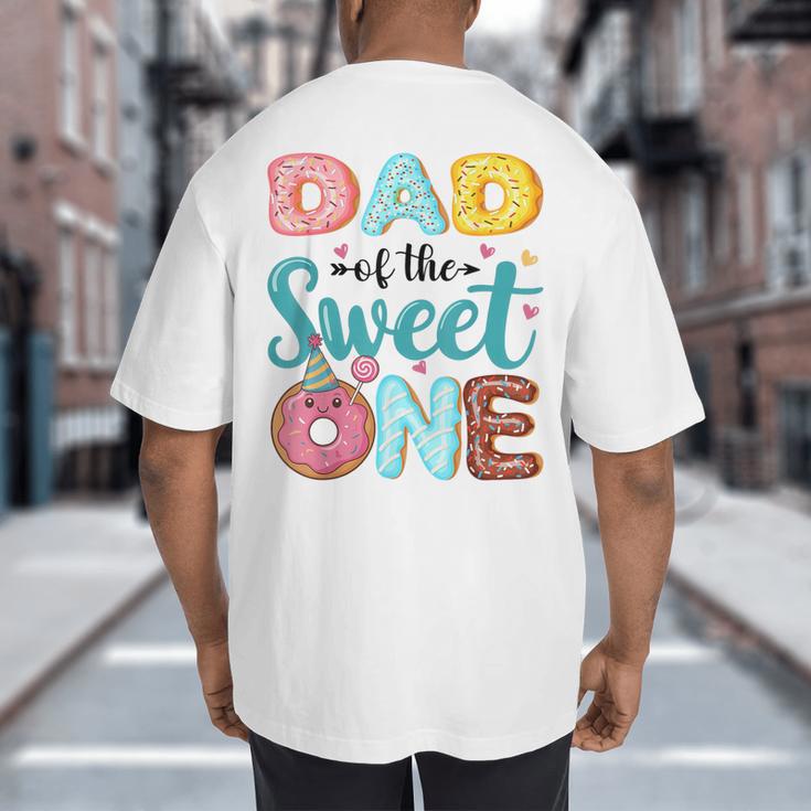 Dad Of The Sweet One 1st Birthday Girl Donut Party Big And Tall Men's T-Shirt Back Print
