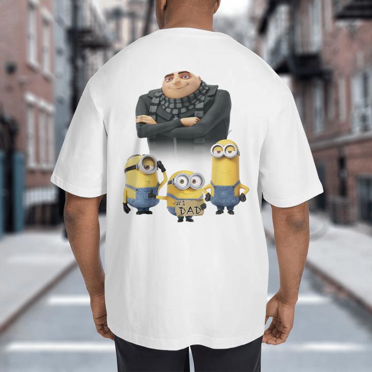 Despicable Me Minions Father's Day 1 Dad Cardboard Sign Big And Tall Men's T-Shirt Back Print