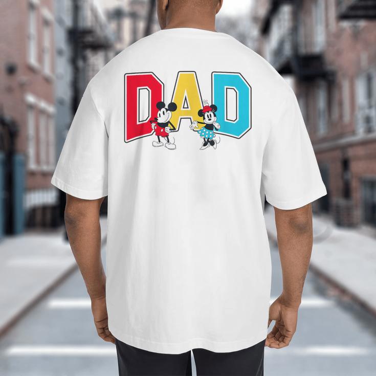 Disney Mickey And Friends Mickey Minnie Dad Collegiate Logo Big And Tall Men's T-Shirt Back Print