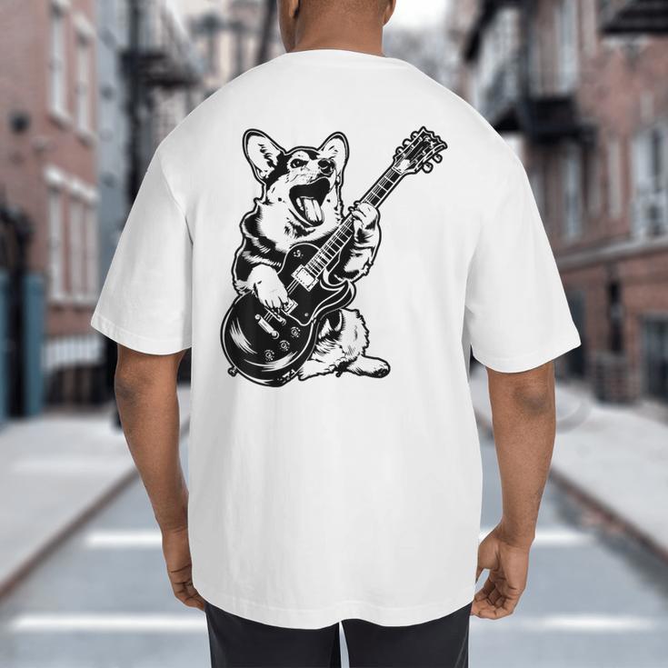 Dog Guitarist Guitar Pembroke Welsh Corgi Dad Mom Big And Tall Men's T-Shirt Back Print