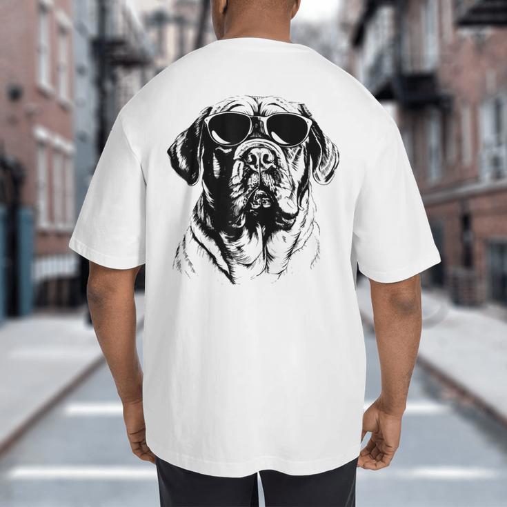 English Mastiff Sketch Drawing Art Dog Lover Mom Dad Women Big And Tall Men's T-Shirt Back Print