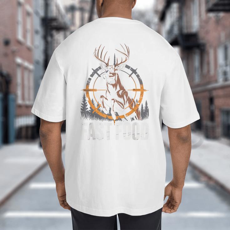Fast Food Deer Hunting Hunter Dad Tail Buck Big And Tall Men's T-Shirt Back Print
