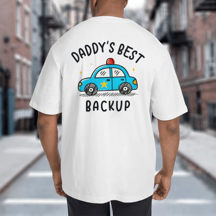 Father Son Daughter Daddy's Best Backup Father's Day Toddler Big And Tall Men's T-Shirt Back Print