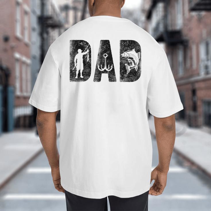 Fishing Dad Birthday Classic Bold Font Fish Daddy Big And Tall Men's T-Shirt Back Print