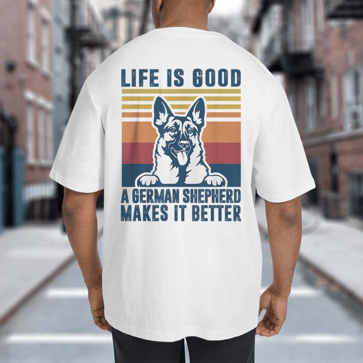 German Shepherd Men Women Dog Dad Mom German Shepherd Big And Tall Men's T-Shirt Back Print