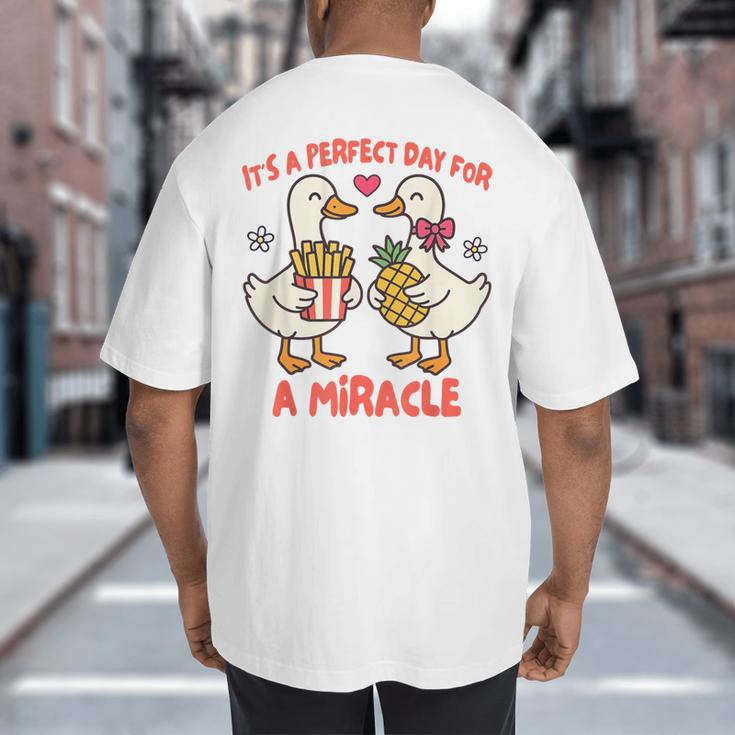 IVF Mom Dad Embryo Transfer Day It's A Day For A Miracle Big And Tall Men's T-Shirt Back Print