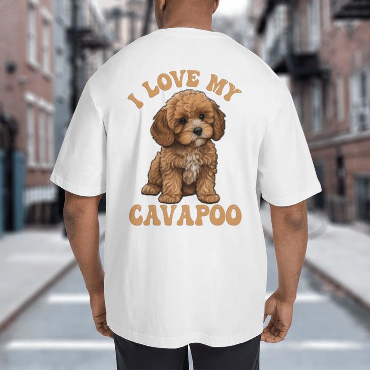 I Love My Cavapoo For Mom Dad Kids Big And Tall Men's T-Shirt Back Print