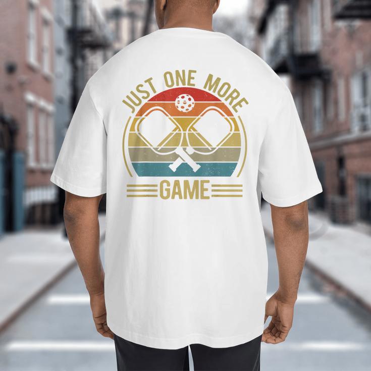 Pickleball-Shirt Just One More Game Dad Mom Women Men Big And Tall Men's T-Shirt Back Print