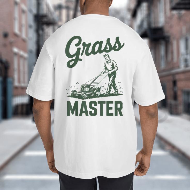 Push Lawn Mower Legend Grass Master Dad Mowing Big And Tall Men's T-Shirt Back Print