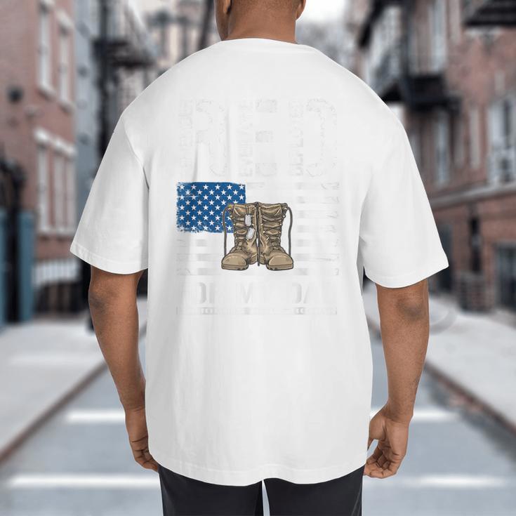 RED Friday For My Dad Military Veteran Deployed Big And Tall Men's T-Shirt Back Print RED Friday For My Dad Military Veteran Deployed Big And Tall Men's T-Shirt Back Print