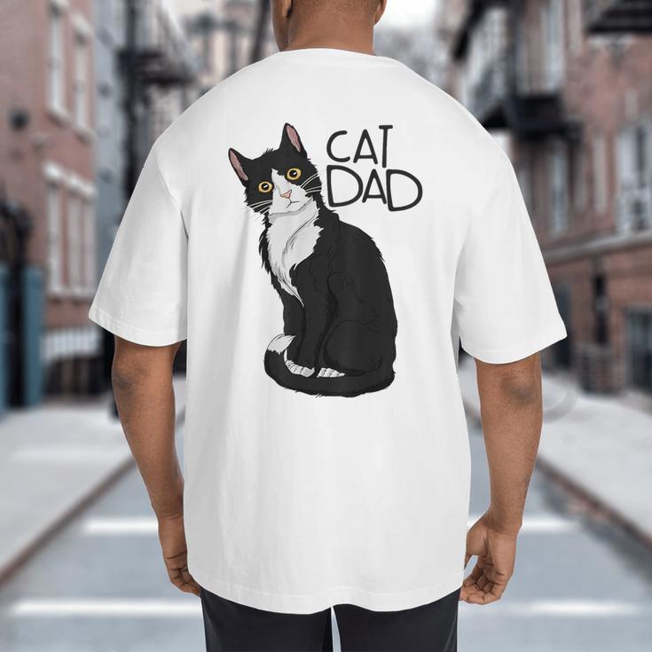 Tuxedo Cat Dad Cat Dad Tuxedo Cat Dad Big And Tall Men's T-Shirt Back Print