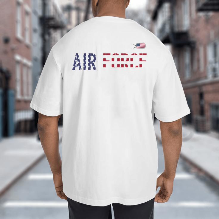 US Flag Proud Air Force Dad Big And Tall Men's T-Shirt Back Print