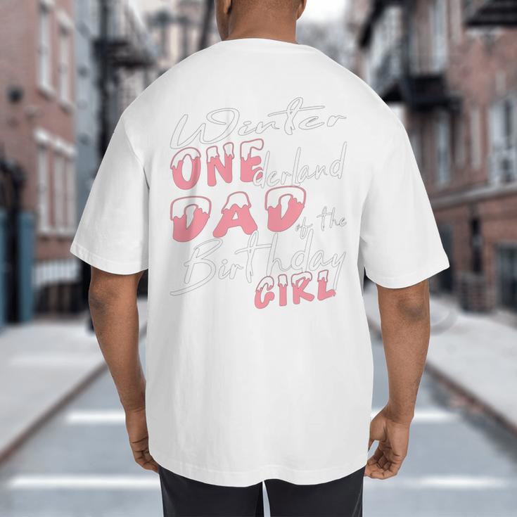 Winter Onederland 1st Birthday Theme Dad Of Birthday Girl Big And Tall Men's T-Shirt Back Print Winter Onederland 1st Birthday Theme Dad Of Birthday Girl Big And Tall Men's T-Shirt Back Print
