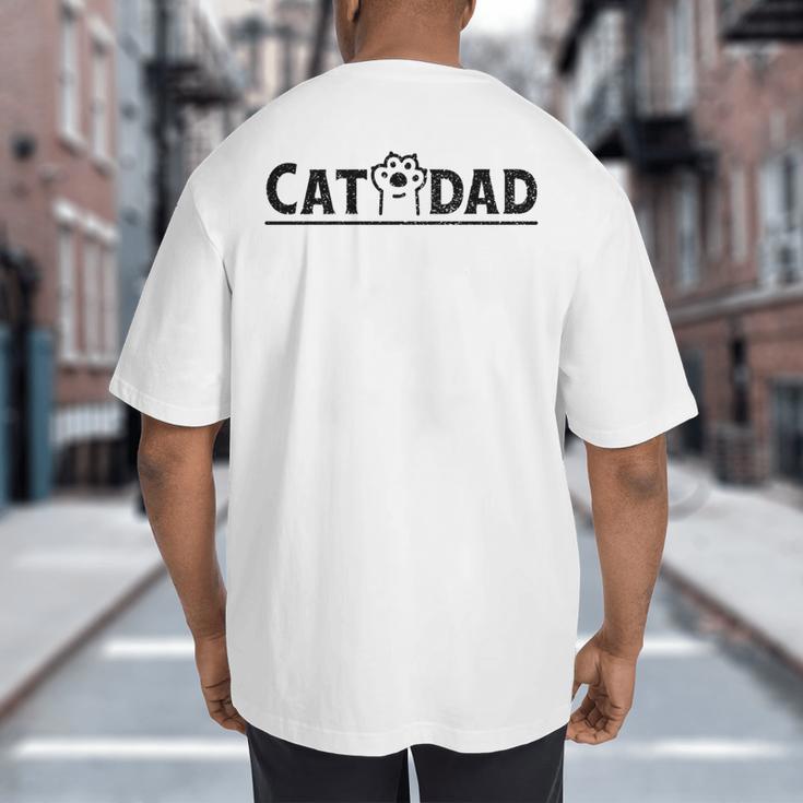 Worlds Best Cat Dad Ever Vintage Cat Dad Father Day Men Big And Tall Men's T-Shirt Back Print