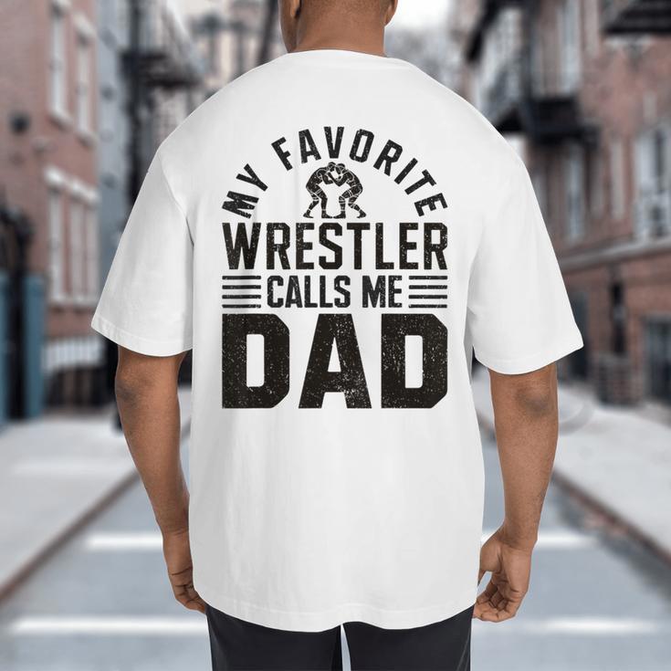 Wrestler Daddy Wrestling Dad Big And Tall Men's T-Shirt Back Print