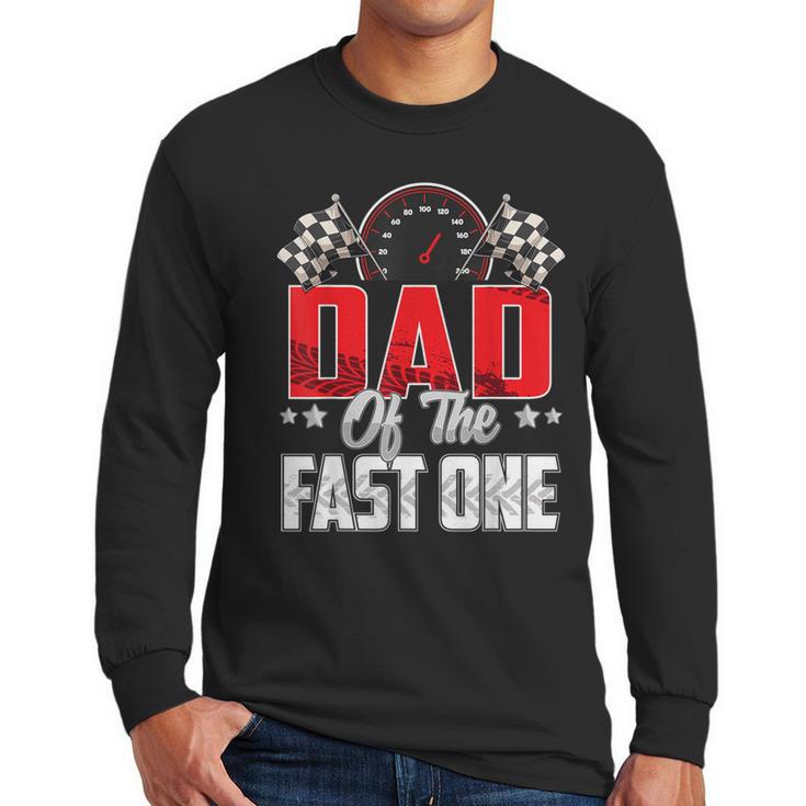 1 Year Old Racing Car Fast One Birthday 1st Family Dad Men Long Sleeve T-Shirt