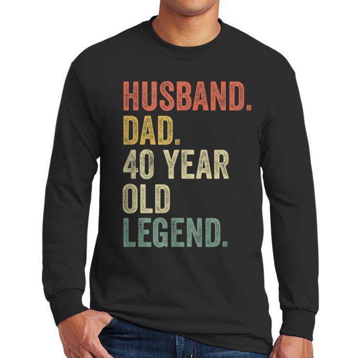 40th Birthday For Men Vintage Dad 1980 Men Long Sleeve T-Shirt