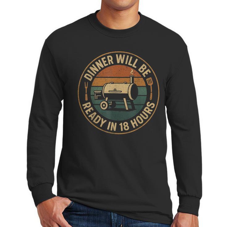 BBQ Dad Smoking Meat Smoker Barbecue Dad Men Long Sleeve T-Shirt