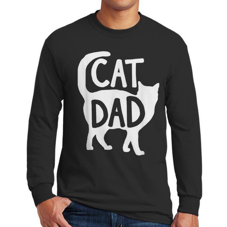 Best Cat Dad Fathers Day Men Kitty Daddy Papa Christmas Meow Men Long Sleeve T-Shirt