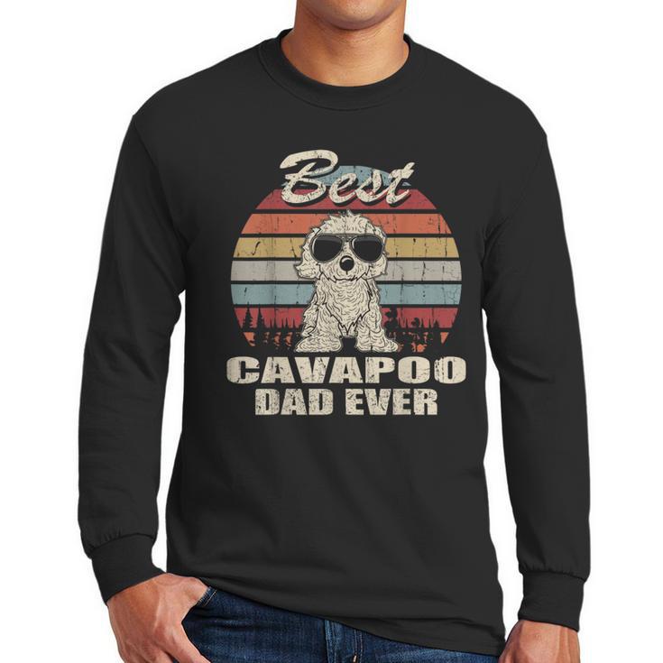 Best Cavapoo Dad Ever Vintage Retro Dog Dad Men Long Sleeve T-Shirt