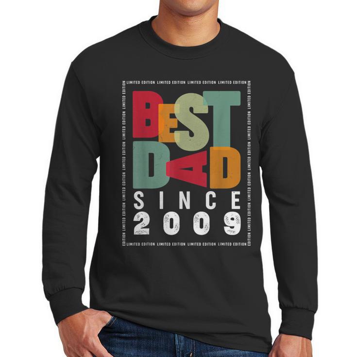 Best Dad Since 2009 Fathers Day Retro Vintage Men Long Sleeve T-Shirt