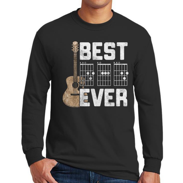 Best Dad Ever Guitarist Father D-A-D Chord Guitar Men Long Sleeve T-Shirt