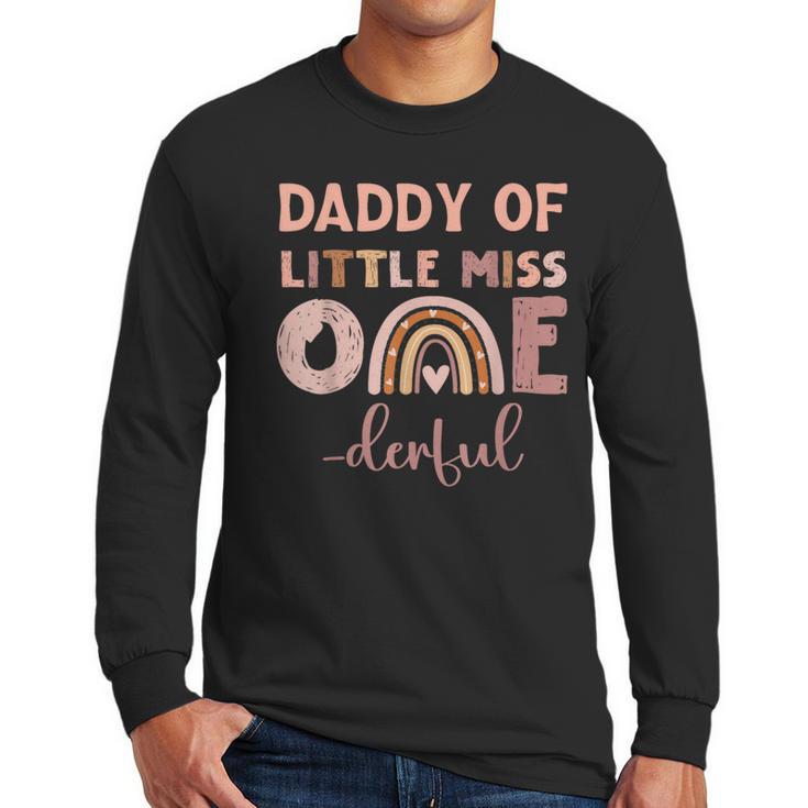 Boho Daddy Of Miss Onederful 1st Birthday Girl Cute Small Men Long Sleeve T-Shirt
