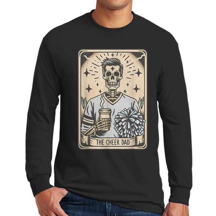 Cheer Dad Tarot Card Skeleton Cheerleading Fathers Day Men Long Sleeve T-Shirt
