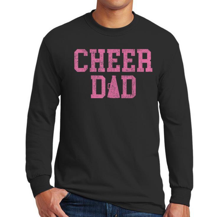 Cheer Dad Vintage Retro Cheerleading Pink Men Long Sleeve T-Shirt