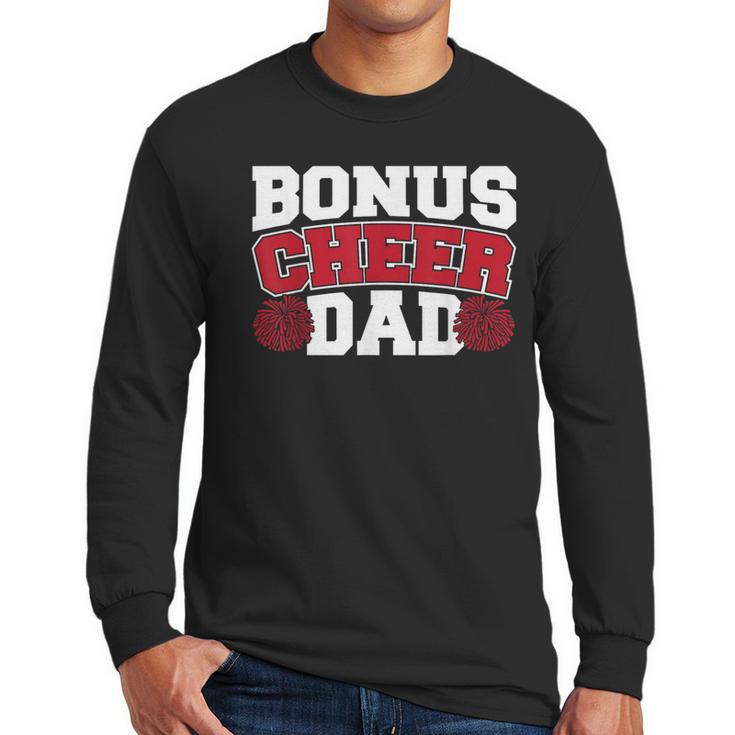Cheer Stepdad Bonus Cheer Dad Red Men Long Sleeve T-Shirt