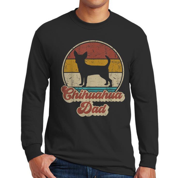 Chihuahua Dad Dog Lover Men Chihuahua Dog Vintage Men Long Sleeve T-Shirt
