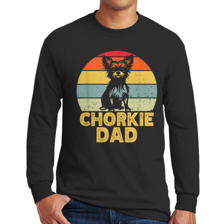 Chorkie Dad Retro Sunset Chihuahua Yorkie Mix Lover Men Long Sleeve T-Shirt