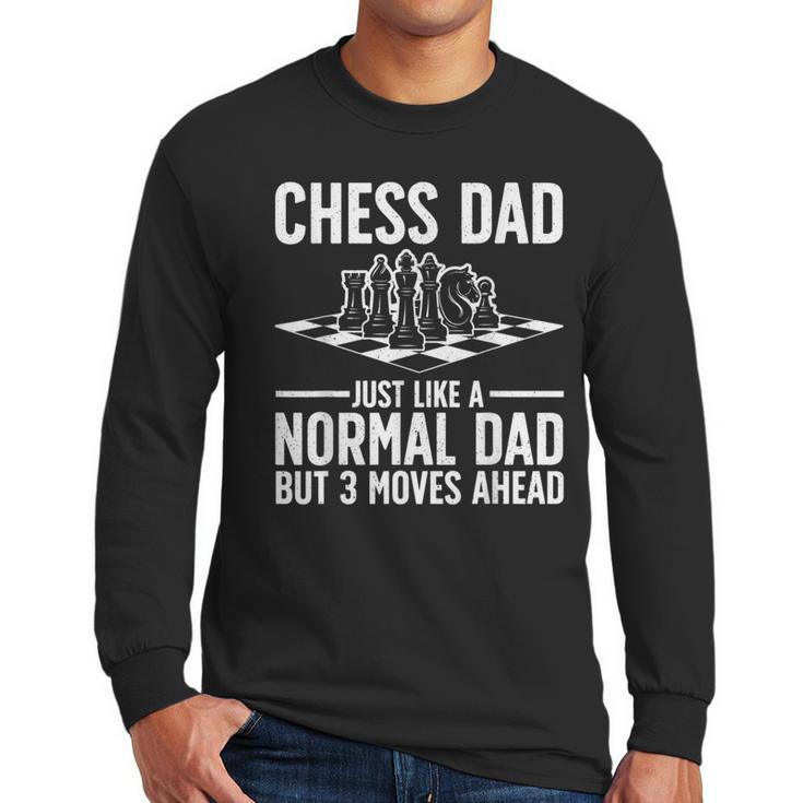 Cool Chess Player Art For Men Dad Knight Chess Lovers Pieces Small Men Long Sleeve T-Shirt