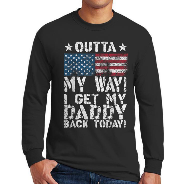 Cool I Get My Daddy Back Today Military Child Small Men Long Sleeve T-Shirt
