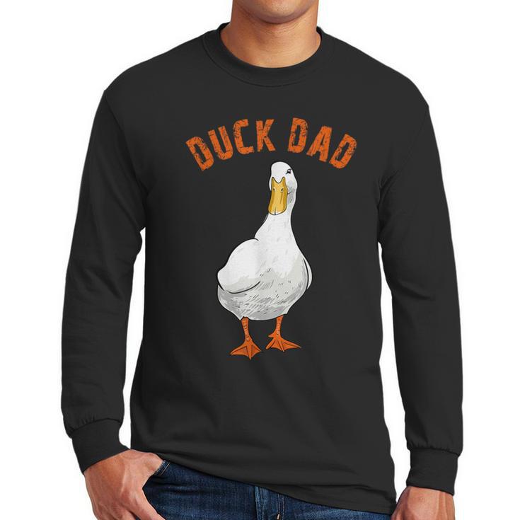 Cute Duck Dad Lover Illustration Duck Owner Men Long Sleeve T-Shirt