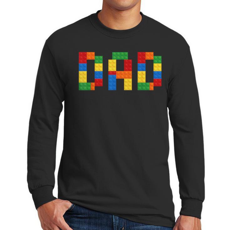 Dad Of The Birthday Boy Building Blocks Bricks Builder Men Long Sleeve T-Shirt