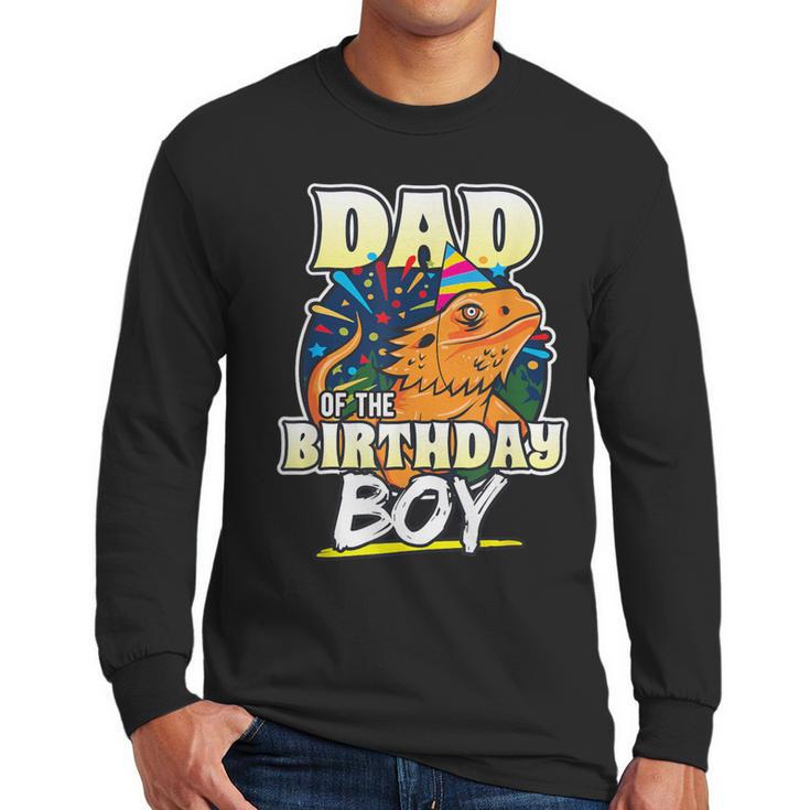 Dad Of Birthday Boy Kids Reptile Birthday Party Men Long Sleeve T-Shirt