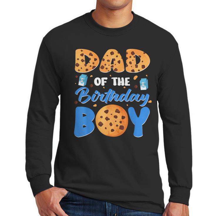 Dad Of The Birthday Boy Milk And Cookies 1 Year Old Men Long Sleeve T-Shirt