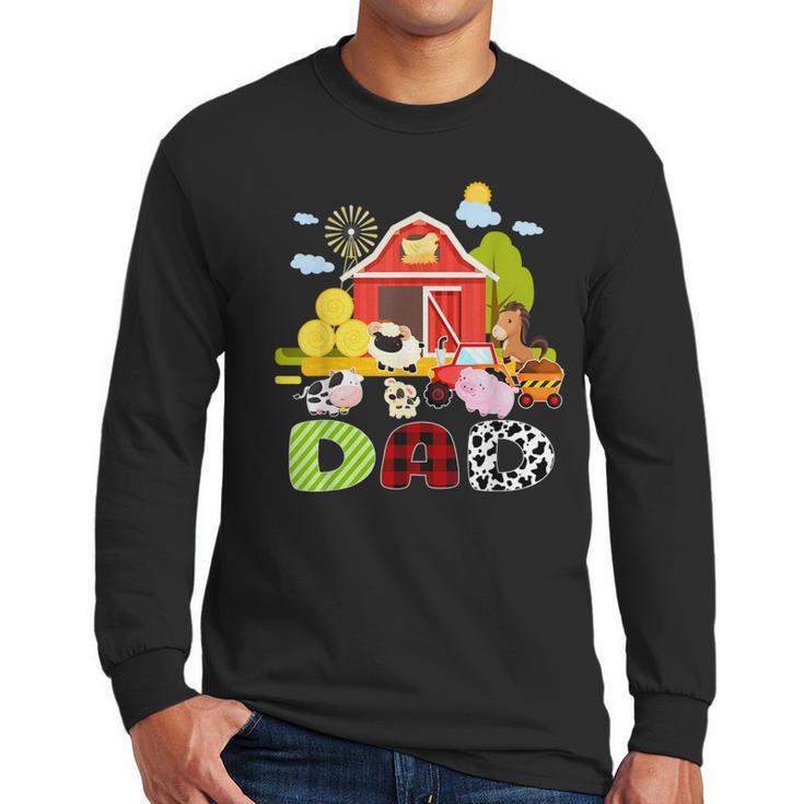 Dad Farm Animal Birthday Family Matching Party Men Long Sleeve T-Shirt