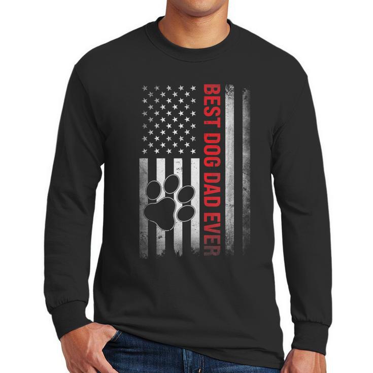 Dad Fathers Day Dog Dad Men Long Sleeve T-Shirt