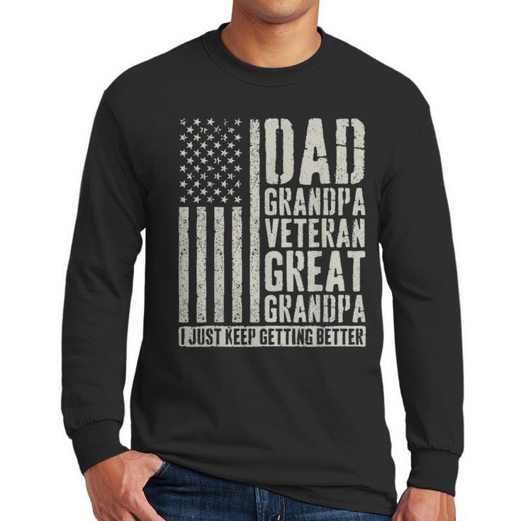 Dad Grandpa Veteran Great Grandpa Men Long Sleeve T-Shirt