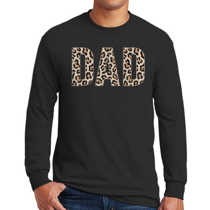 Dad Leopard Print Fathers Day Men Long Sleeve T-Shirt