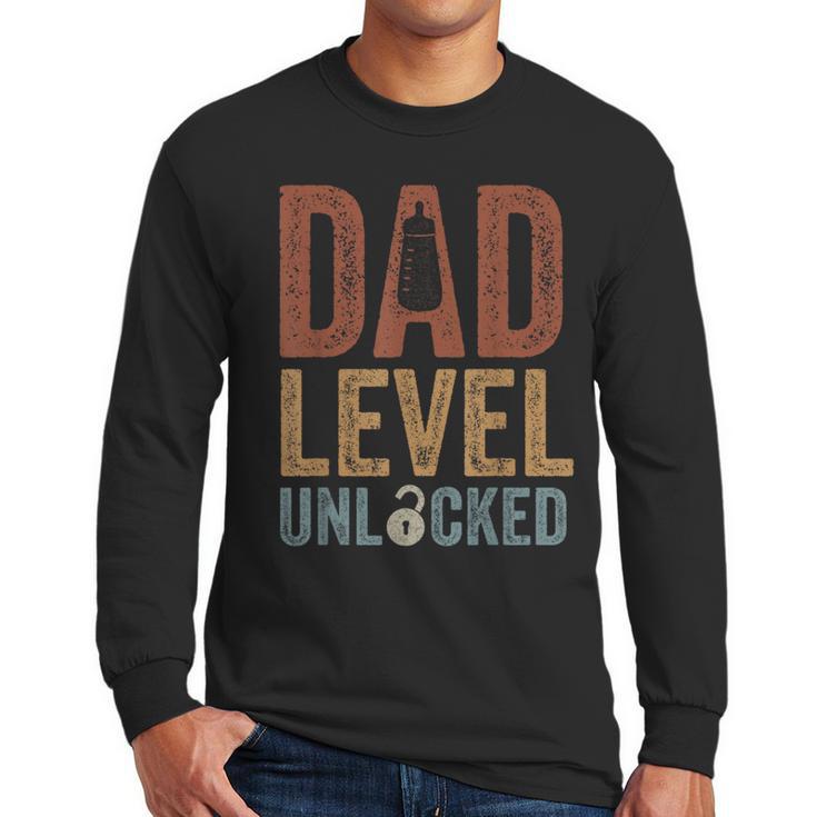 Dad Level Unlocked Father To Be New Daddy Men Long Sleeve T-Shirt