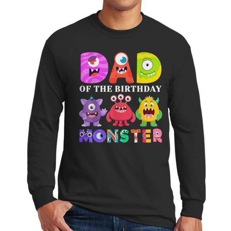 Dad Little Monster Kids 1st Birthday Party Family Monster Small Men Long Sleeve T-Shirt